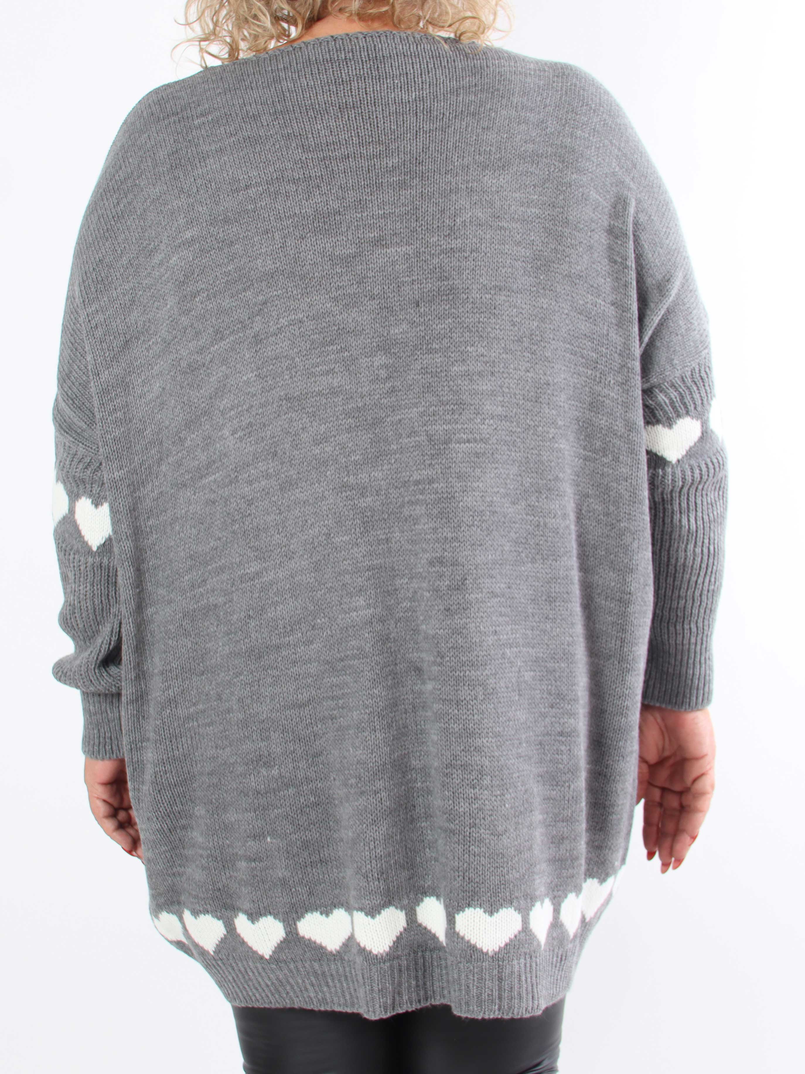 Katerina - Plus size strik med søde hjertedetaljer